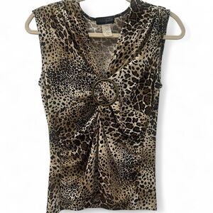 Y2K animal print blouse 🤎🖤